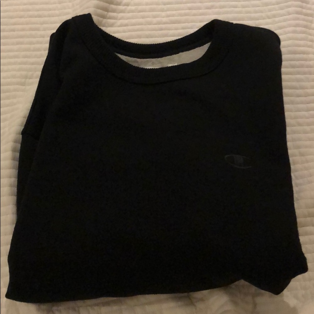 champion soft black crewneck